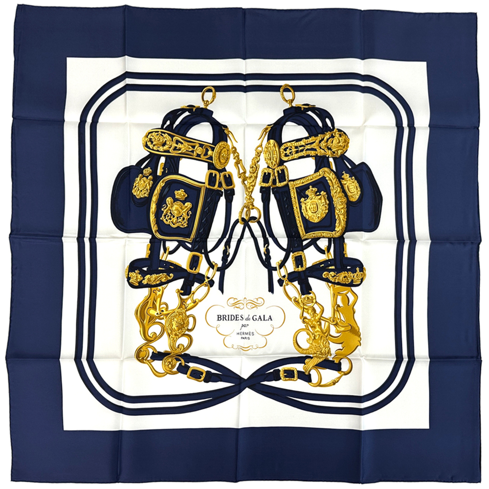 HERMES Blue Silk Scarf